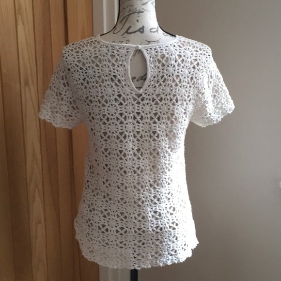 Beautiful Catherine Malandrino Crochet Cotton Knit Top! M - Picture 4 of 12